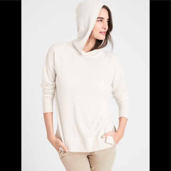 NWT BANANA REPUBLIC FACTORY Split Hem Sweater Hoodie Yellow M - Picture 3 of 5